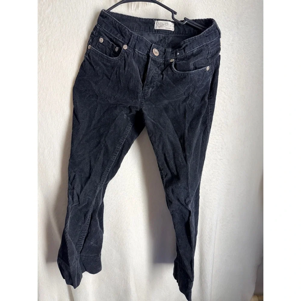 Old Navy Girls Black Corduroy Pants Rhinestone Pockets Size 12